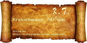 Kretschmayer Tünde névjegykártya
